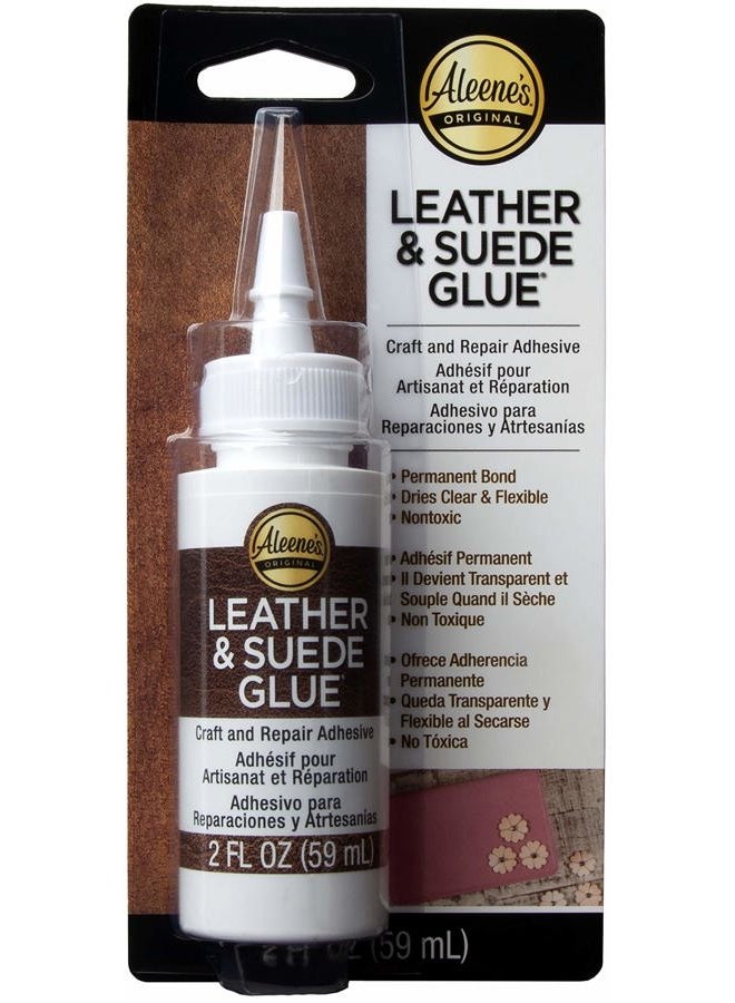 Aleene'S Leather & Suede Adhesive Carded 2Oz, White, 43763 - Image 1